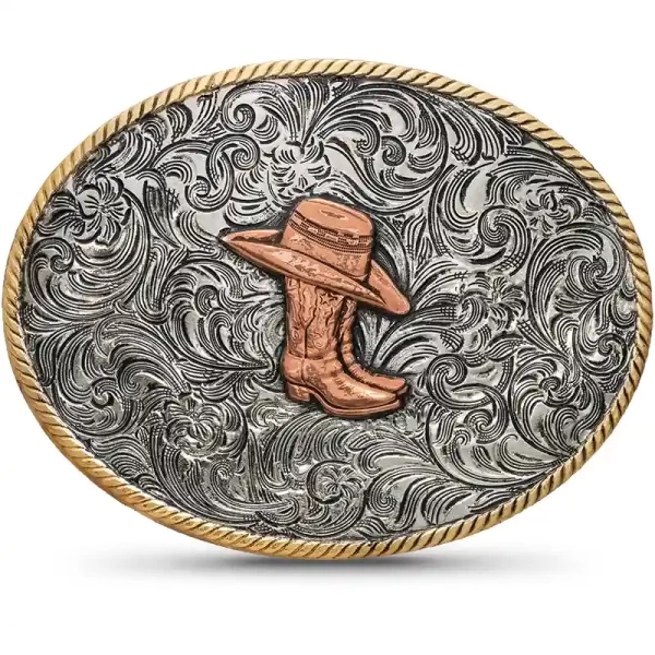 Cowgirl Boots And Hat Belt Buckle (In Stock)